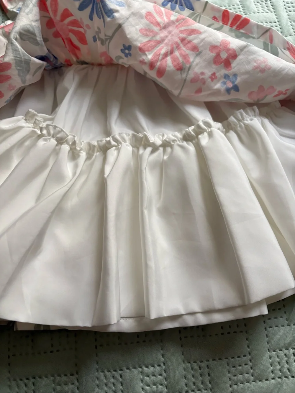 Carter's Cream Cotton Dress with Peach & Blue Floral Print